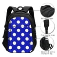 thumbnail image 3 of Fotbe Blue And White Polka Dot Mochila con Estampado y Puerto USB para Hombre y Mujer, Mochila Antirrobo, Mochila de Viaje, Mochila Escolar, Mochila Universitaria, 3 of 7
