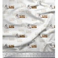 thumbnail image 1 of Soimoi Brown Cotton Voile Fabric Be Smart Dont Start Text Printed Craft Fabric by the Yard 42 Inch Wide, 1 of 1