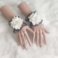 thumbnail image 5 of Fvsianol Band Bracelet Hand Flower Wrist Corsage Elegant Lace Handmade Adjustable Hand Decoration Artificial Rose Wedding Wristlet, 5 of 9