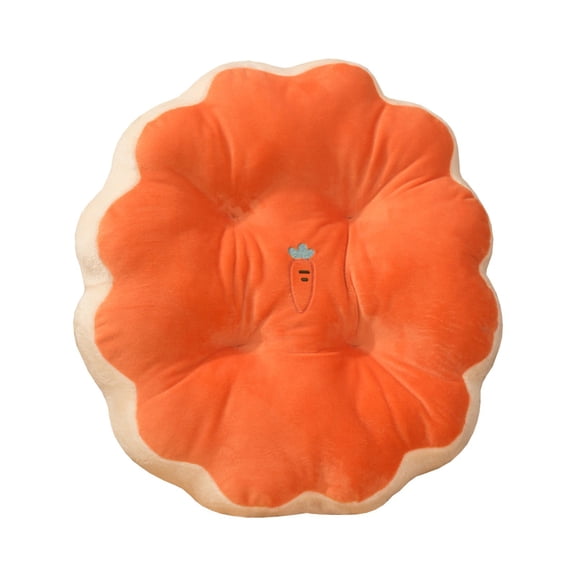 HBBKVI Thick Foam Chair Cushion with Lumbar Support for Office Chair, Car Seat, Sofa, Floor - 16.5"x16.5" - Soft Cotton Blend Cover - Orange
