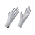 thumbnail image 4 of Guantes de protección solar para mujer, pantalla táctil, verano, antideslizantes, finos, bloqueador solar. Gris claro, 4 of 9