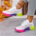 thumbnail image 2 of Women's Running Shoes Lightweight Fashion Lace up Sneaker Jogging Walking Workout Breathable Casual Footwear White Size 8.5, 2 of 6