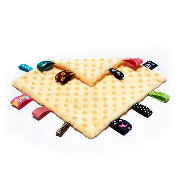 Toalla Baby Appease Towel Cómoda manta de seguridad con etiqueta para bebés con etiquetas de colores Suave edredón Toalla calmante de felpa para bebés y niños pequeños insular Toalla