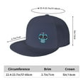 thumbnail image 4 of DouZhe Flat Brim Cap Snapback Hat, Cartoon Sugar Skull Flowers Prints Adjustable Blue Adult Baseball Cap, 4 of 7
