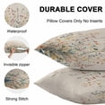 thumbnail image 4 of Waterproof Throw Pillow Covers Set of 2, 24x24 Inch Vintage Botanical Decorative Pillowcases Outdoor Pillow Slip Cushion Covers Set for Couch Tent Spring Floral Summer Botanical Rustic, 4 of 7