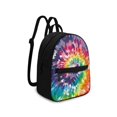 thumbnail image 2 of HELLHERO Rainbow Tie Dye Pattern Versatile Small Backpack Purse, Lightweight Travel Daypack with Smooth Zipper for Outdoor Shopping, 2 of 8