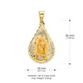 thumbnail image 3 of 14K Tri Color Gold Diamond Cut Our Lady of Guadalupe Stamp Charm Pendant with 2.6mm Valentino Star Diamond Cut Chain Necklace, 3 of 6