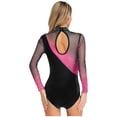thumbnail image 7 of Aislor Women's Long Sleeve Leotard With Shorts Figure Skating Outfit Contemporary Dancewear Hot Pink XL, 7 of 7