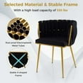thumbnail image 6 of Costway Upholstered Dining Chair Set of 2 with Curved Backrest Electroplated Metal Tubes Black, 6 of 8
