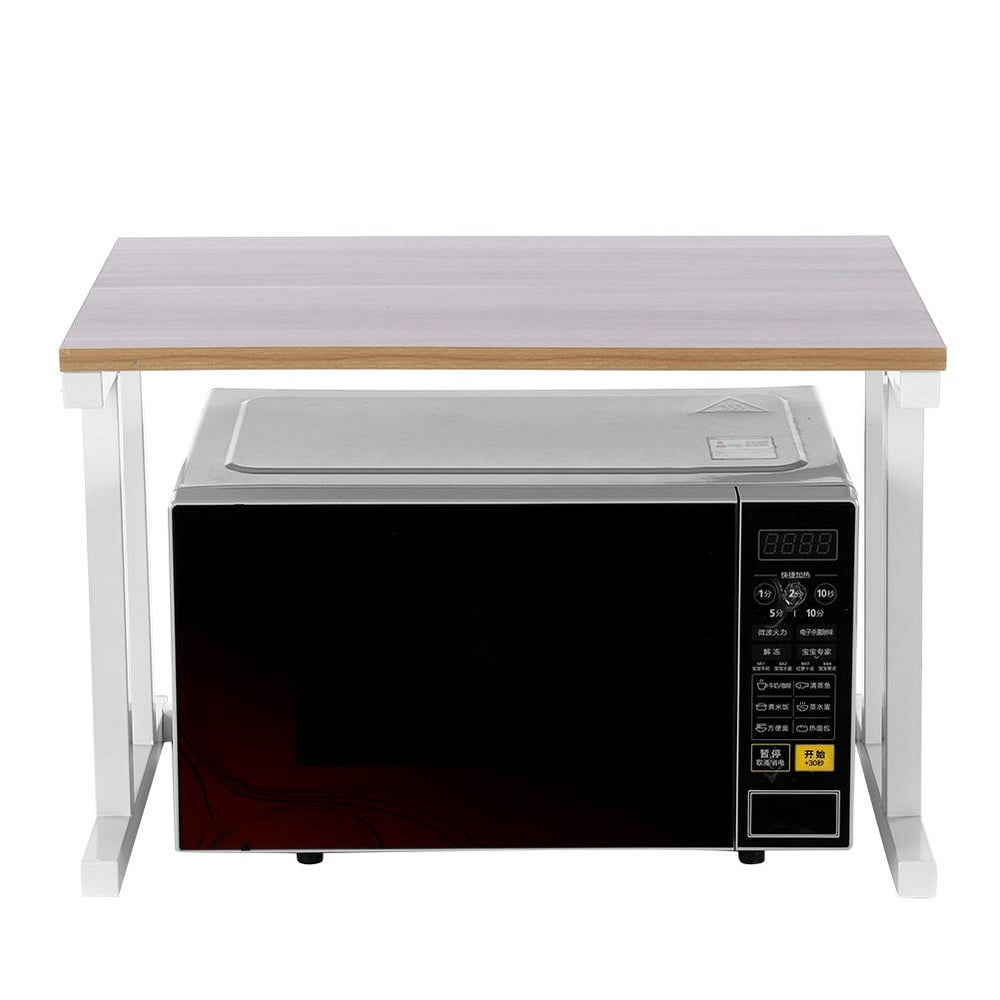 OTVIAP Wood Microwave Oven Stand Rack 2 Layers Storage Racks Kitchen