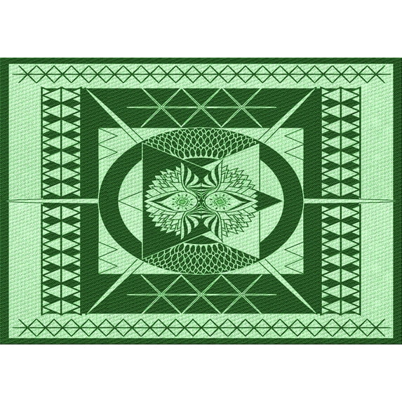 Ahgly Company Indoor Rectangle Patterned Deep Emerald Green Area Rugs, 2' x 4'