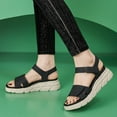 thumbnail image 4 of Gubotare Women's Summer Walking Sandals Air Cushion Support Platform Ankle Strap Shoes Comfortable Casual Wedge Sandals (Black,Size 8), 4 of 9