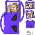 thumbnail image 7 of Cowithday Kids Case for iPad 9th/8th/7th Generation iPad 10.2 (2021/2020/2019) with Kickstand/Handle Stand/Pencil Holder [Screen Protector] Lightweight Soft EVA Foam Shockproof Cover Boy Girl,Purple, 7 of 7