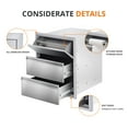 thumbnail image 2 of Tiroir de Cuisine Extérieur en Acier Inoxydable 304 de Qualité Supérieure avec Porte-Essuie-Tout - Simple Couche, Résistant aux Intempéries, Rangement à Fermeture en Douceur pour Îlot de Barbecue Ou Patio - Taille : 17 Pouces L x 11.25 Pouces H x 8.75 Pouces P, 2 of 6