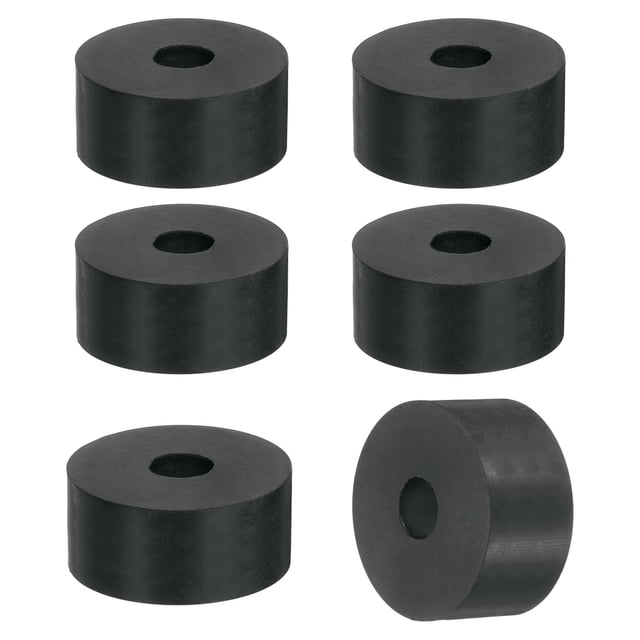 6Pack Thick Rubber Spacer, 1-9/16 Inch OD x 1/2 Inch ID x 13/16 Inch Thickness