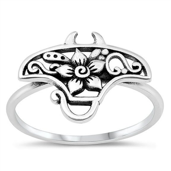 All in Stock Sterling Silver Tropical Stingray Ring Size 7