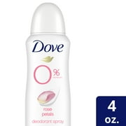 Dove 0% Aluminum Deodorant Spray Rose Petals, 4OZ, 1