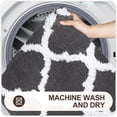 thumbnail image 5 of Buganda Microfiber Bathroom Rugs and Mats, Extra Soft and Absorbent Shaggy Bath Mats, Non-Slip Moroccan Trellis Bath Carpets, 24" x 36", Black, 5 of 6