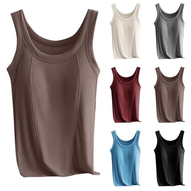 Camisole Chic à Sequins pour Femmes, avec Coussin de Poitrine Intégré et Col Rond, Tissu en Polyester Ultra-Doux, Manches Longues Coupe Régulière, Conçue pour Superposer sous les Débardeurs Ou Usage Quotidien Décontracté