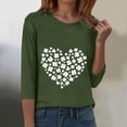 thumbnail image 5 of felwors Women's St Patricks Day Shirts Lucky Shamrock Clover Irish Tee Shirt Crewneck 3/4 Sleeve Holiday St Pattys Tops (Army Green, XL), 5 of 8