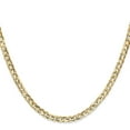 thumbnail image 2 of 14k Yellow Gold Solid Polished 3.8mm Concave Curb Chain Necklace 18 Inch Lobster Claw Chain Necklace for Women and Men, 2 of 4