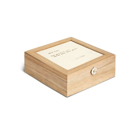 Demdaco Dear You Natural Woodgrain 6.5 x 6.5 Paulownia Wood Jewelry Box