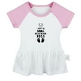 thumbnail image 1 of I May Be Small But I'm the Real Boss Funny Dresses For Baby, Newborn Babies Skirts, Infant Princess Dress, 0-24M Kids Graphic Clothes (Pink Raglan Dresses, 18-24 Months), 1 of 4