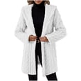 thumbnail image 2 of Ofreoo Jackets for Women Solid Color Long Sleeved V-neck Loose Casual Coat Fall Winter Tops, 2 of 8