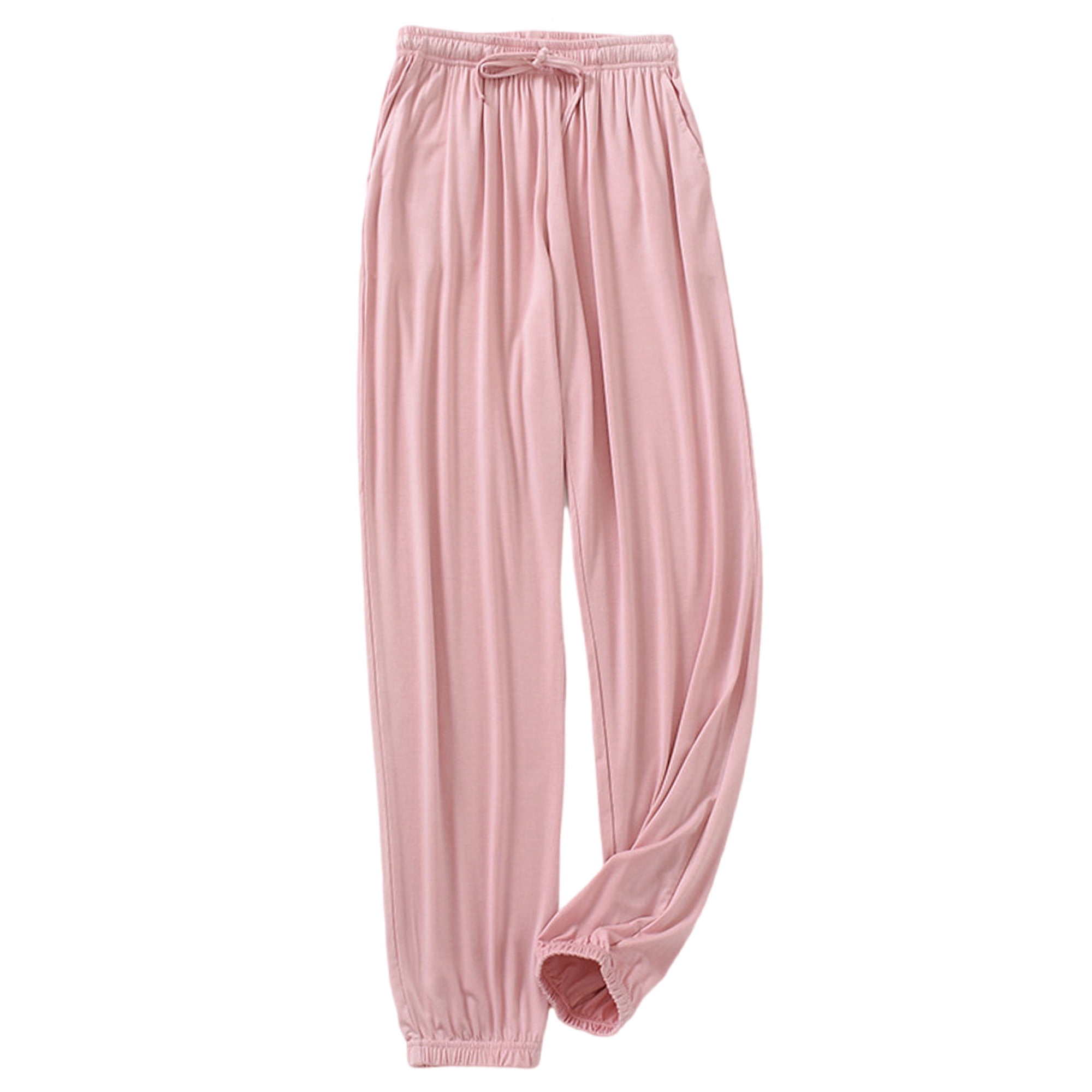MAWCLOS Ladies Pj Bottoms Elastic Waist Sleepwear Comfy Pajama Pants Loose Sleep Trousers Champagne XL