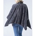 thumbnail image 5 of StylesILove Women Striped Faux Fur Soft Poncho Cape Ultra Warm Warp for Autumn Winter Season (Grey), 5 of 8