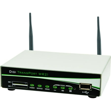 Digi TransPort WR21 Cellular Wireless Router - 4G - LTE 700, LTE 850, LTE 1700, LTE 1900, WCDMA 850, WCDMA 900, WCDMA 1700, WCDMA 1800, WCDMA 1900, WCDMA 2100 - LTE - 2 x Antenna(2 x External) - 2 x N