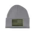 thumbnail image 1 of Gravity Threads USA Olive Flag Patch Cuffed Beanie - Heather Grey, 1 of 2