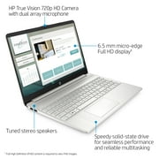 HP 15.6 FHD, AMD Ryzen 5, 8GB RAM, 256 GB SSD, Silver, Windows 10, 15-ef2127wm