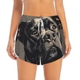 thumbnail image 2 of Yiaed Vintage Dog Illustration Print Women's Running Shorts with Liner 3 Zipper Pockets Elastic Workout Athletic Gym Yoga Shorts-X-Large, 2 of 7