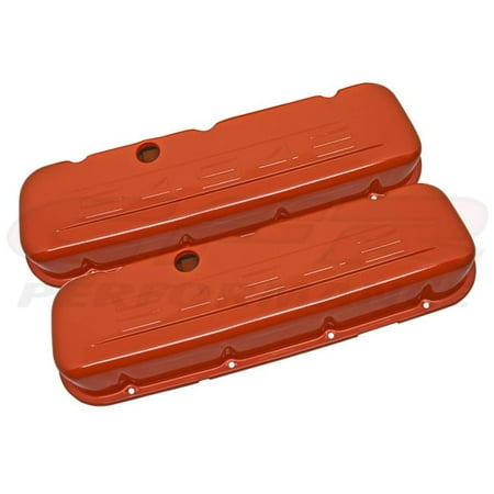 Powder Coated Vent Cover - CFR HZ-9844-PCMB Steel 1965-95 Chevy Big Block 396-427-454-502 Short Valve Covers C.I.D 454 Logo Powder Coated - Matte Black