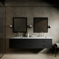 thumbnail image 2 of Castor 80 in W Black Double Bath Vanity, Carrara Marble Top, Faucet Set, and 36 in Mirrors, 2 of 11