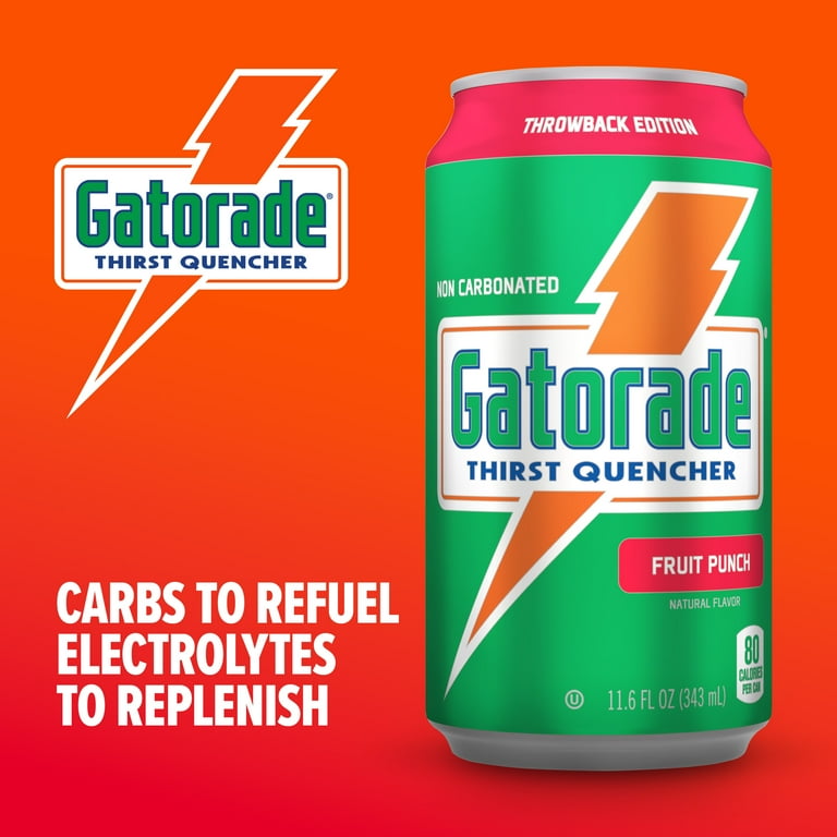 Gatorade Thirst Quencher Fruit Punch, 11.6 fl oz Cans, 18 Pack photo 3