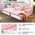 thumbnail image 2 of Oversized Convertible Chaise Lounge 97 Inch Pink Corduroy 2 Seater for Apartment Dorm, 2 of 8