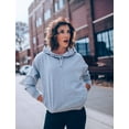 thumbnail image 2 of Alex + Abby Women's Funnel Neck Hoodie Pullover Sweatshirt X-Small Chrome Grey, 2 of 5