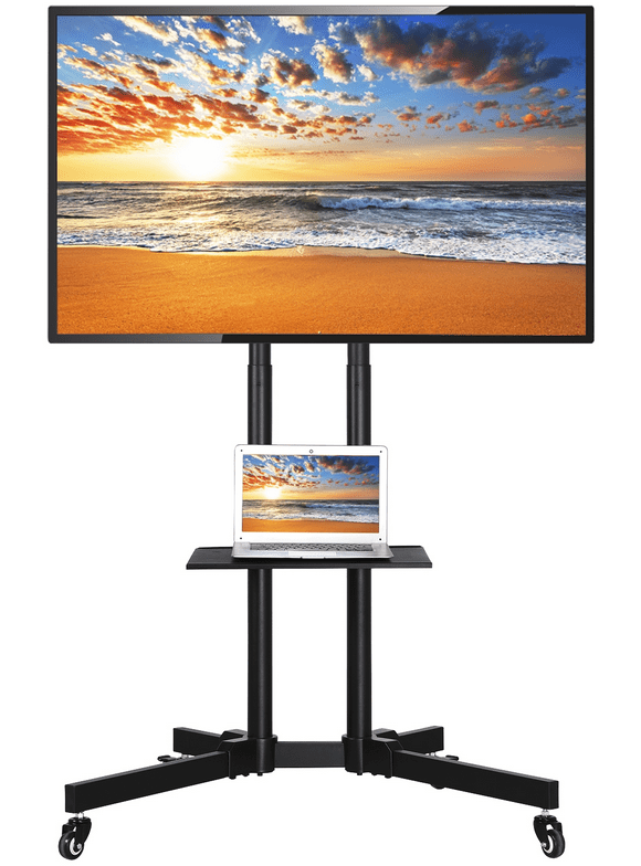 Topeakmart 32''- 75'' Rolling Mobile TV Stand for LCD LED Plasma Flat Screen Black