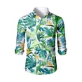 thumbnail image 4 of LTTVQM Hawaiian Shirt for Men Casual Long Sleeve Button Down Shirts Loose Fit Collared Tee 2026 Spring Summer Clothing Army Green 2XL, 4 of 4