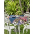 thumbnail image 3 of Outdoor Tablecloths with Umbrella Hole & Zipper, Blue Purple Gnomes Round Tablecloths 60 Inch, Spring Vintage Hydrangea Flower Leaf Waterproof Table Cloth, Patio/Pool/Picnic Table Covers, 3 of 8