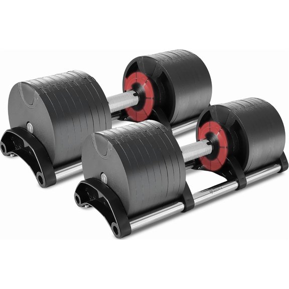 SQUATZ Adjustable Dumbbell with 9-in-1 Weight Options, Versatile Strength Training Fitness Equipment with Anti-Slip Metal Handle for Home Workouts