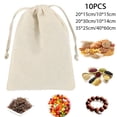 thumbnail image 3 of Drawstring Calico Bag Organic Cotton Fabric Bag Reusable Cloth Bag Large Capacity Muslin Bag for Teas Spices Vegetable Fruit Soaps Candy Jewellery Party Gift, 3 of 6