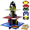 Superhero Party Supplies Cake Stand Superhero Party Favors Cupcake Stand for Birthday Party Decorations Masks + Stickers
