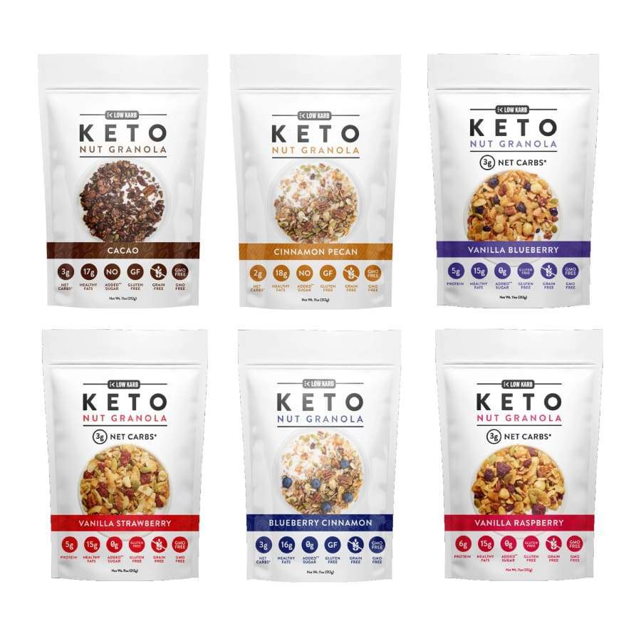Low Karb Keto Nut Granola 6Flavor Variety Pack