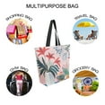 thumbnail image 7 of FORMRS Womens Canvas Tote Bag with Zipper Inner Pocket Shoulder Handbag, Flowers and Leaves, 7 of 7