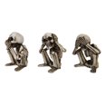 thumbnail image 5 of Squatting See Hear Speak No Evil Grinning Skeletons Shelf Sitter Figurines Set, 5 of 8