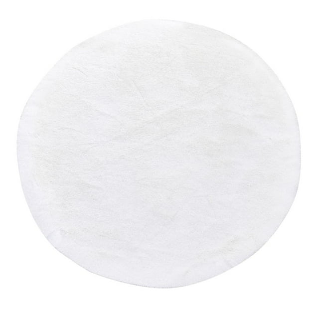 DOLITY Tapis Rond, Tapis en Fausse Fourrure pour Chambre, 60cm Blanc