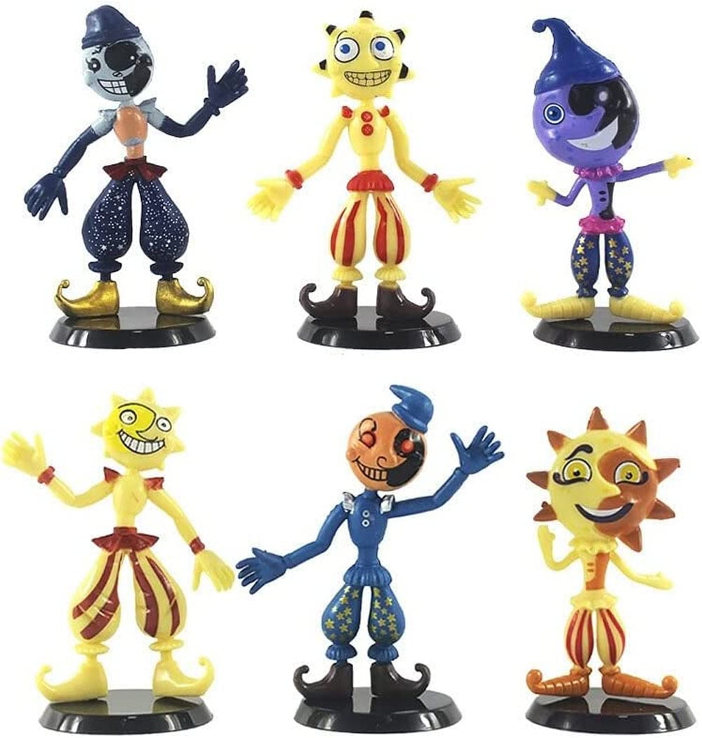 Set 6 Sundrop Moondrop Five Nights at Freddy's FNAF Action Figures 3"4